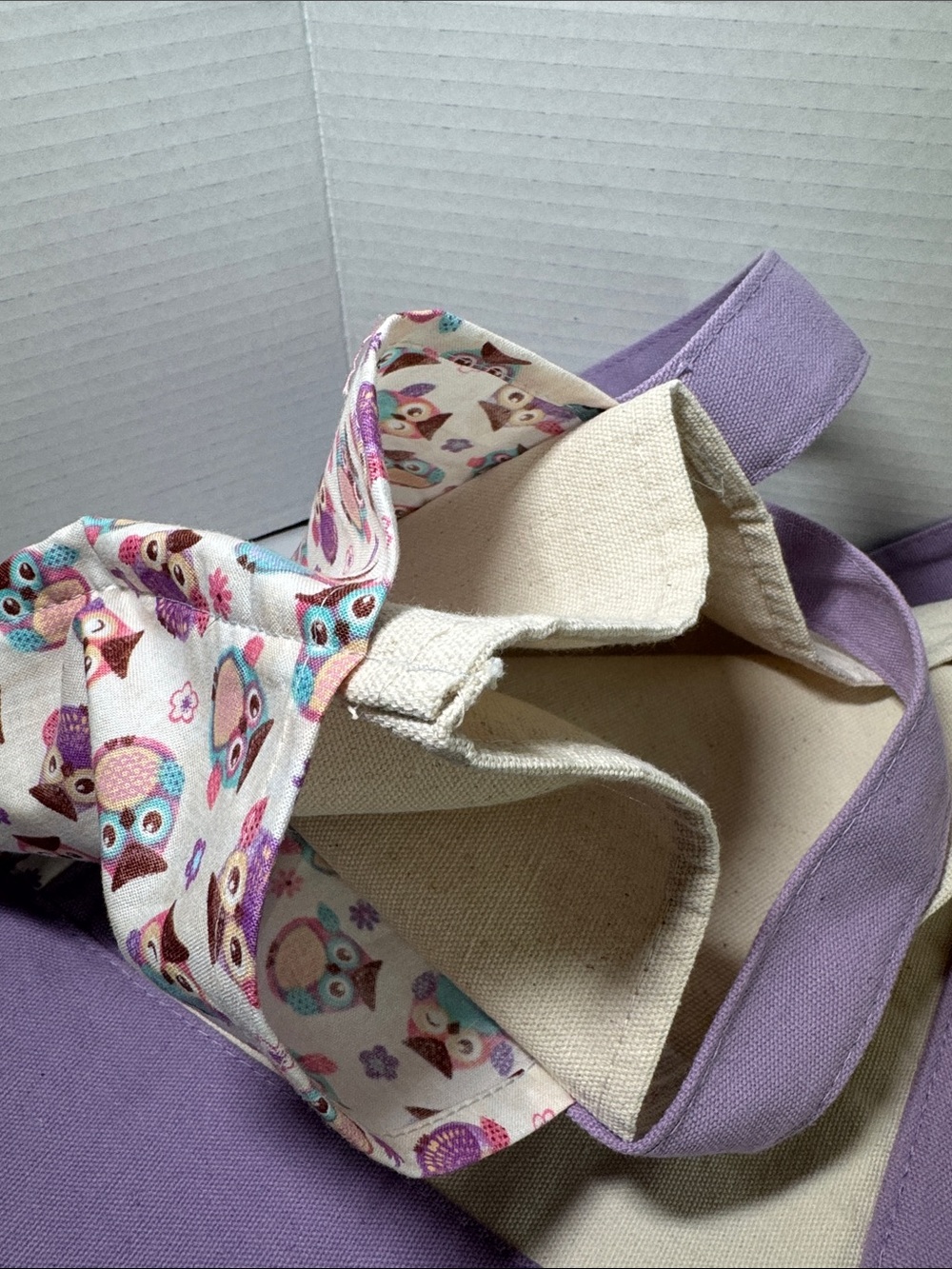 New Trader Joe’s Large Lavender Canvas Tote Bag with Custom Side Pockets - Picture 11 of 17
